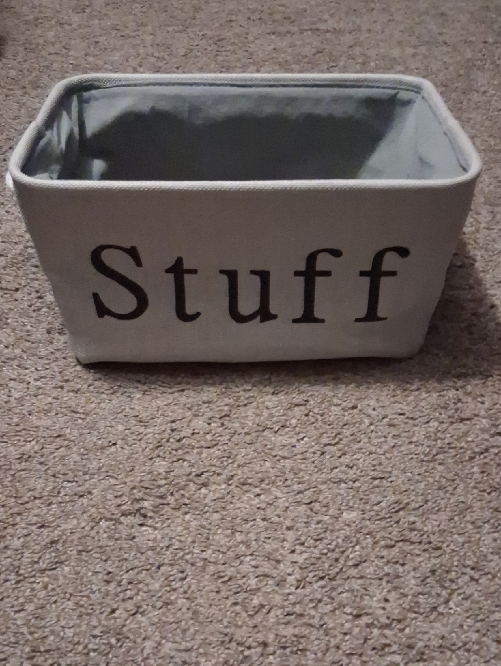 Stuff Canvas Storage Bin in Light Gray